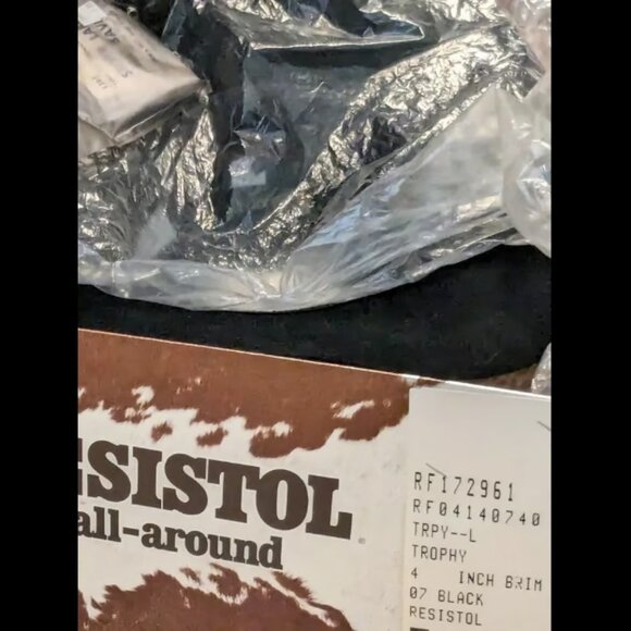 RESISTOL Black Cowboy Hat Original Box, Receipt 1998 Vintage Classic - Picture 3 of 11